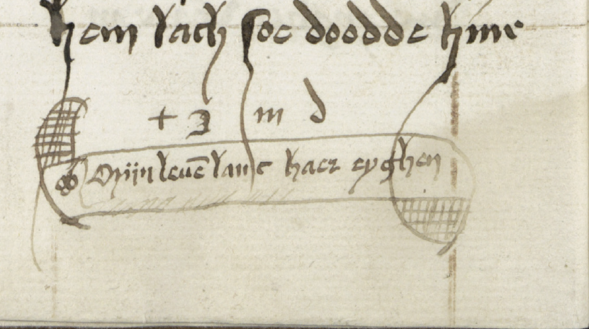 Notitie van Willem Ruychrock in de marge van een handschrift